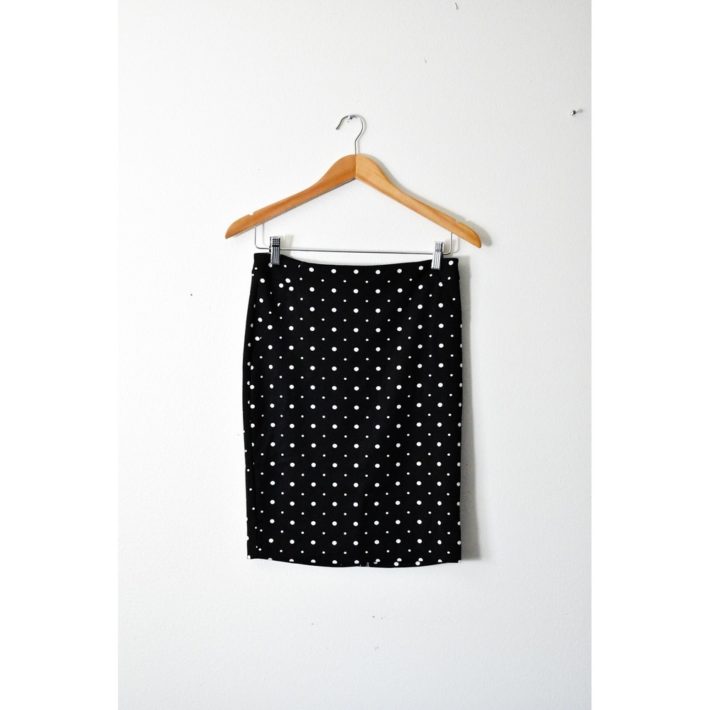 The Limited Pencil Skirt Womens 2‎ Black Polka Dot New Professional Knee Length